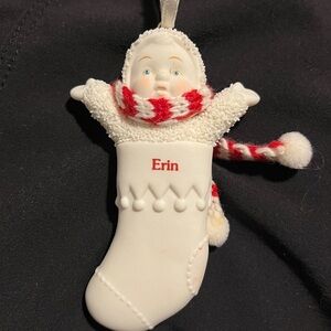 Department 56 Snowbabies Personalized “Erin” in Stocking